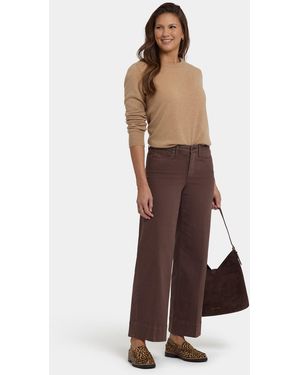 NYDJ Teresa Wide Leg Ankle Jeans In Coffee Bean - Red