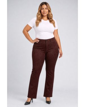 NYDJ Faux Suede Marilyn Straight Pants - Black