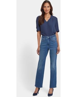 NYDJ Marilyn Straight Jeans In Lake Notre-dame - Blue