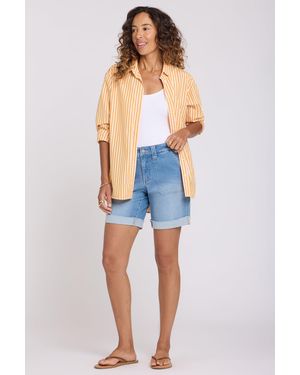 NYDJ Diana Relaxed Shorts In Distressed Vista Lakes - Blue