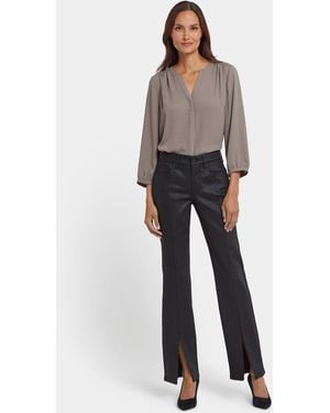 NYDJ Coated Marilyn Straight Jeans In Black Coated - Blue