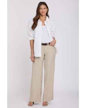 NYDJ 5 Pocket Wide Leg Trouser Pants In Feather - White