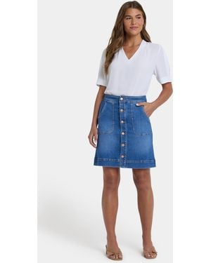 NYDJ High Rise A-line Utility Skirt In Blue Paradise
