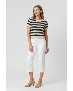 NYDJ Marilyn Straight Crop Jeans In Optic White - Multicolor