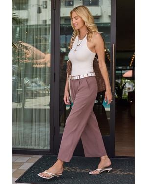NYDJ Wide Leg Ankle Trouser Pants In Deep Taupe - Gray