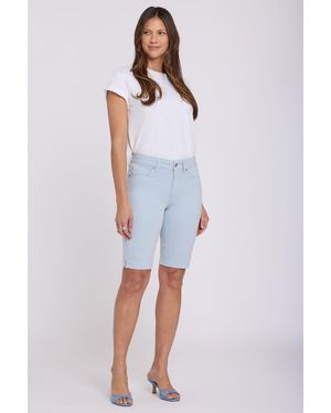 NYDJ Briella 11 Inch Shorts In Blue Clover - White