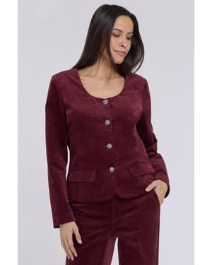 NYDJ Bethany Blazer In True Burgundy - Red