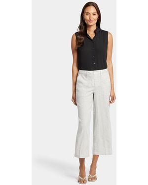 NYDJ Wide Leg Cargo Capri Pants In Slubby Stripe - Multicolor