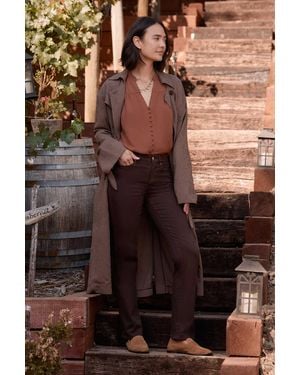 NYDJ Marilyn Straight Jeans In Bitter Chocolate - Brown