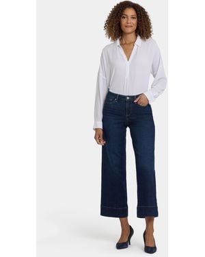 NYDJ Teresa Wide Leg Ankle Jeans In Midnight Breeze - Blue