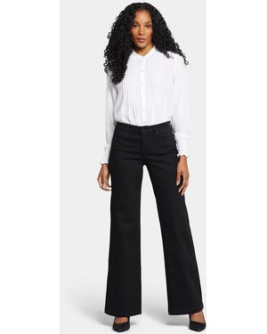 NYDJ Teresa Wide Leg Jeans In Black Rinse - White