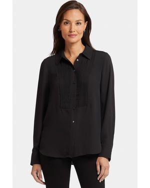 NYDJ Tuxedo Blouse In Black