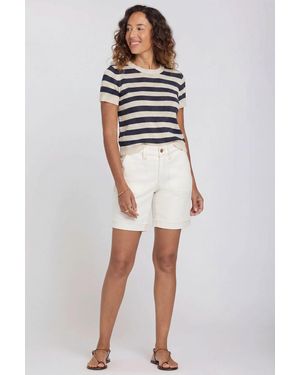 NYDJ Diana Relaxed Shorts In Vintage White - Blue
