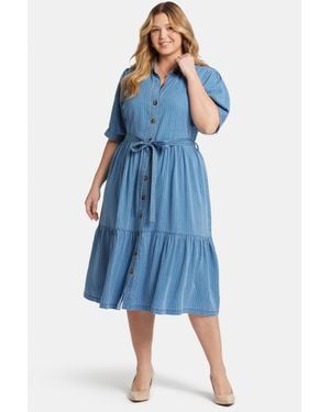 NYDJ Kate Ruffle Dress - Blue