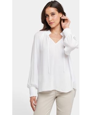 NYDJ Gemma Blouse In Optic White