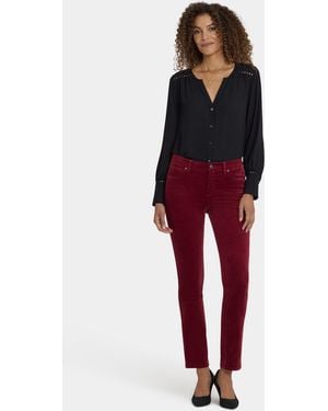 NYDJ Sheri Slim Pants In Wild Currant - Red