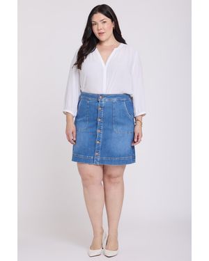 NYDJ High Rise A-line Utility Skirt - Blue