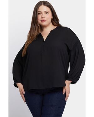 NYDJ Paulina Peasant Blouse - Blue