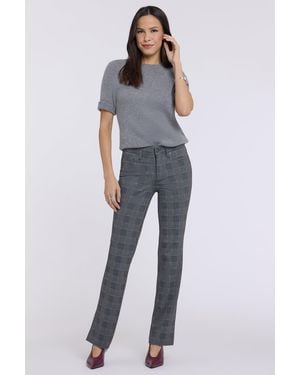 NYDJ Marilyn Straight Pants In Phoebe Plaid - Blue