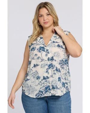 NYDJ Gabrielle Sleeveless Blouse - Blue