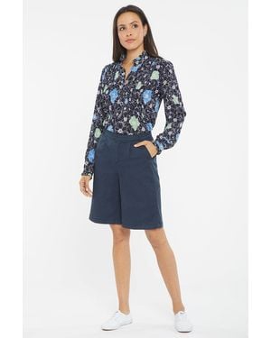 NYDJ Relaxed Bermuda Shorts In Oxford Navy - Green