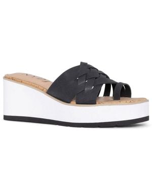 NYDJ Reesie Wedge Sandals In Black - Multicolor