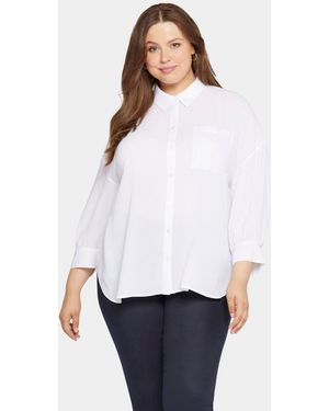 NYDJ Zoey Blouse In Plus Size In Optic White
