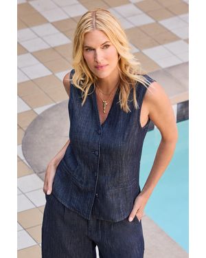 NYDJ Denim Vest In Dark Indigo - Blue