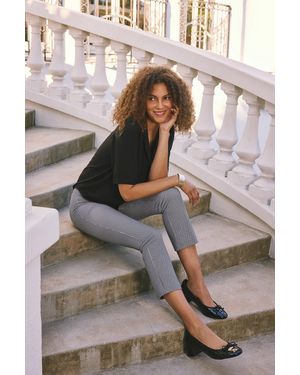 NYDJ Pull-on Slim Ankle Trouser Pants In Harris Houndstooth - Blue