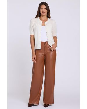 NYDJ Vegan Stretch Teresa Wide Leg Pants In Mocha Bisque - Brown