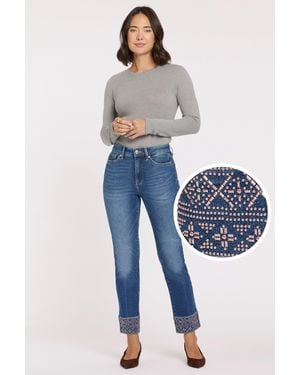 NYDJ Marilyn Straight Jeans In Anthurium - Blue