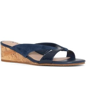 NYDJ Contessa Wedge Sandals In Navy - Blue