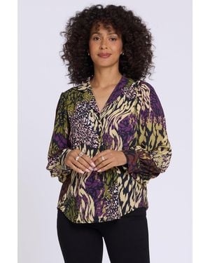 NYDJ Lyla Blouse In Bengal Cat - Multicolor