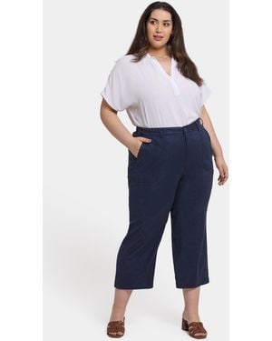 NYDJ Wide Leg Cargo Capri Pants - Blue