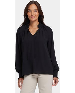 NYDJ Gemma Blouse In Black - White