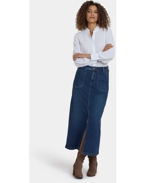 NYDJ High Rise Long Skirt In Louvre Sapphire - Blue