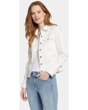 NYDJ Frayed Hem Jacket In Optic White