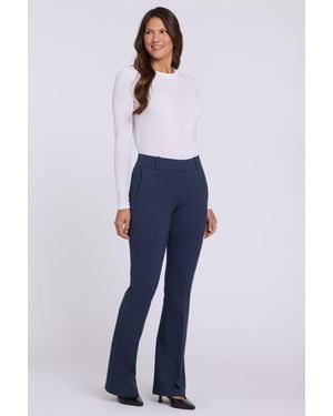 NYDJ Pull-on Flared Trouser Pants In Oxford Navy - Black