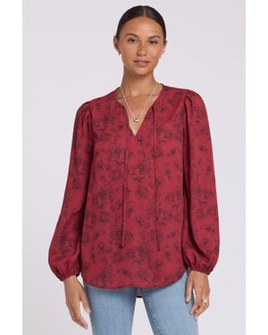 NYDJ Elsie Blouse In Flora Botanica - Red