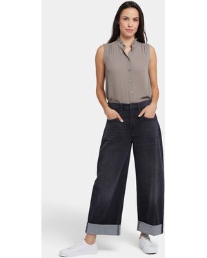 NYDJ Renee Baggy Wide Leg Jeans In Murcia Peaks - Blue