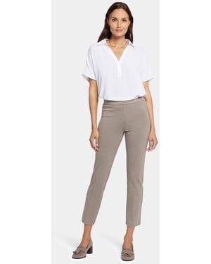 NYDJ Pull-on Straight Ankle Trouser Pants In Saddlewood - Multicolor