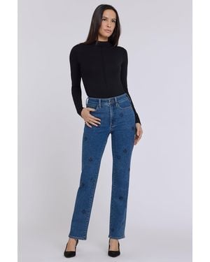 NYDJ Marilyn Straight Jeans In Hosta - Blue