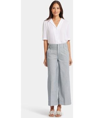 NYDJ Mona Wide Leg Trouser Ankle Jeans In Canyon River Stripe - Gray