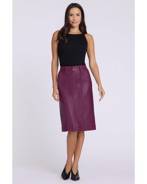 NYDJ Vegan Stretch Utility Skirt In Mauve Wine - Purple