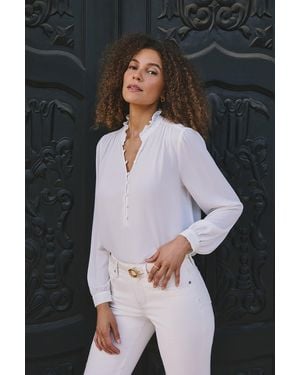 NYDJ Hannah Blouse In Optic White