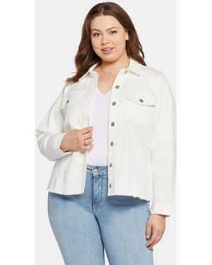 NYDJ Frayed Hem Jacket - White