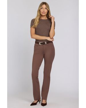 NYDJ Marilyn Straight Pants In Deep Taupe - Black