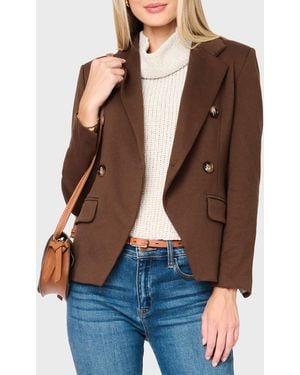NYDJ Double Breasted Blazer In Tuscan Saddle By Gibsonlook - Brown