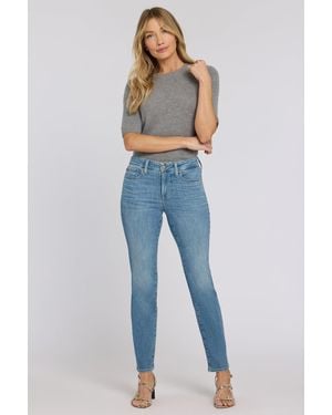 NYDJ Sheri Slim Straight Jeans In Dawn Rock - Blue