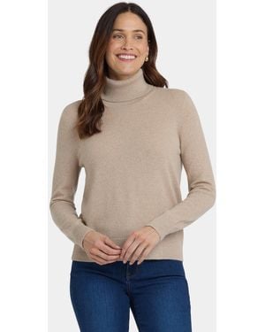 NYDJ Cashmere Turtleneck Sweater In Taupe - Brown
